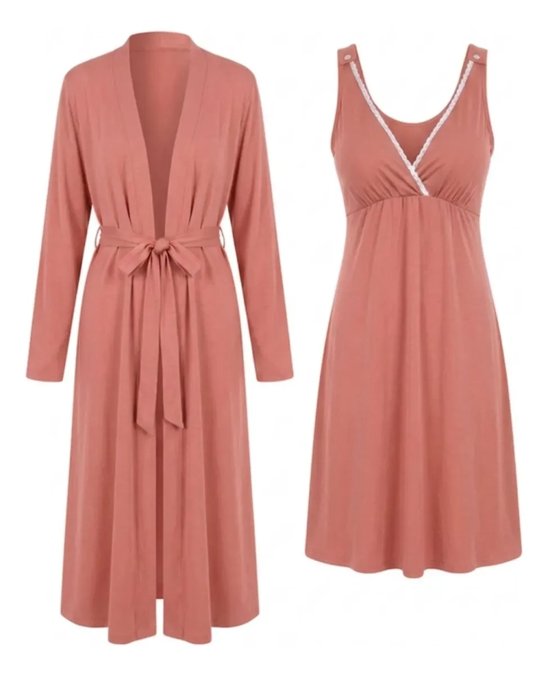 CONJUNTO CAMISA DORMIR MAS BATA MUJER. CALIDAD PREMIUM 263 - 8