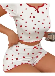 PIJAMA CORTO LOLA JUVENIL. CONJUNTO SHORT Y POLERA MUJER. 618 - 1