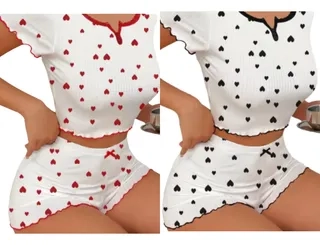 PACK 2 PIJAMA CORTO LOLA JUVENIL. CONJUNTO SHORT Y POLERA 618 - 3