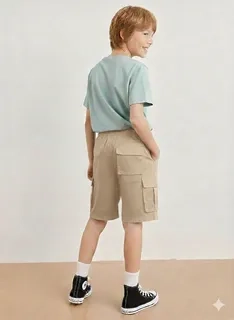 PACK 2 PANTALONES CORTOS NIÑO Y JUVENIL. SHORT BERMUDA CARGO K35 - 4