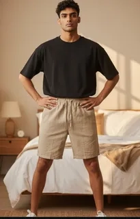 PANTALON CORTO HOMBRE LINO. SHORT PREMIUM LIVIANO, CASUAL 7148 - 1