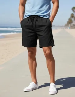 PANTALON CORTO HOMBRE LINO. SHORT PREMIUM LIVIANO, CASUAL 7148 - 2