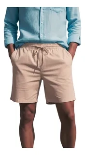 PANTALON CORTO HOMBRE LINO. SHORT PREMIUM LIVIANO, CASUAL 7148 - 2