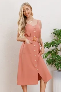 VESTIDO MUJER LARGO, BOTONES CON CINTURON. EXCELENTE CALIDAD 3337 - 2