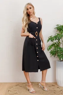VESTIDO MUJER LARGO, BOTONES CON CINTURON. EXCELENTE CALIDAD 3337 - 2