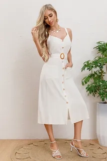 VESTIDO MUJER LARGO, BOTONES CON CINTURON. EXCELENTE CALIDAD 3337 - 2