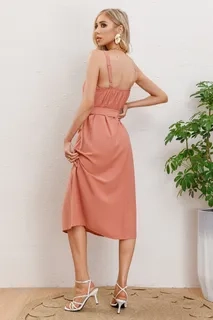 VESTIDO MUJER LARGO, BOTONES CON CINTURON. EXCELENTE CALIDAD 3337 - 3