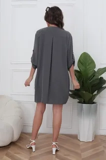 VESTIDO CORTO MUJER ALGODON. CAIDA LIVIANA. COLORES LISOS 0071 - 4