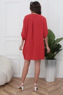 VESTIDO CORTO MUJER ALGODON. CAIDA LIVIANA. COLORES LISOS 0071 - 5