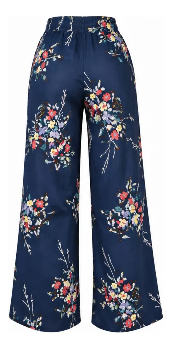 PANTALON PALAZZO MUJER. ALGODON ESTAMPADO PRIMAVERA. 734 - 7