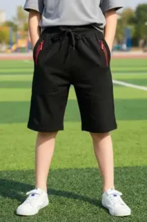 PACK 3 SHORT ALGODON DEPORTIVO NIÑOS BOLSILLOS 753 - 1