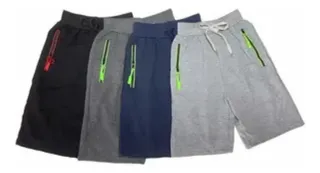 PACK 3 SHORT ALGODON DEPORTIVO NIÑOS BOLSILLOS 753 - 10