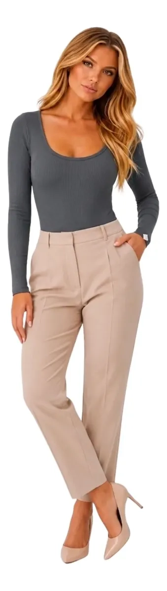 BODY MUJER MANGA LARGA AJUSTABLE MODELADOR. ACANALADO 667 - 3