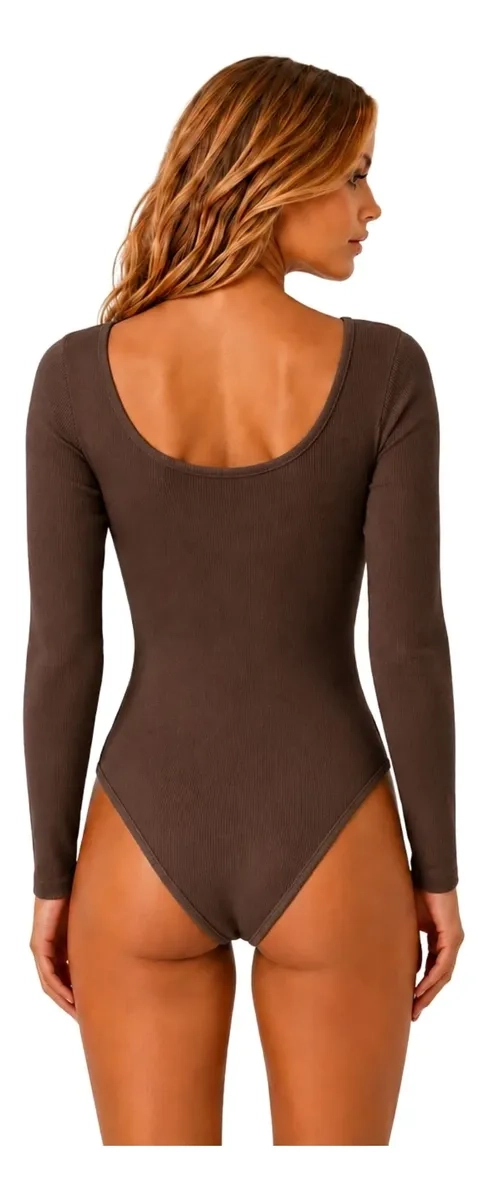 BODY MUJER MANGA LARGA AJUSTABLE MODELADOR. ACANALADO 667 - 4
