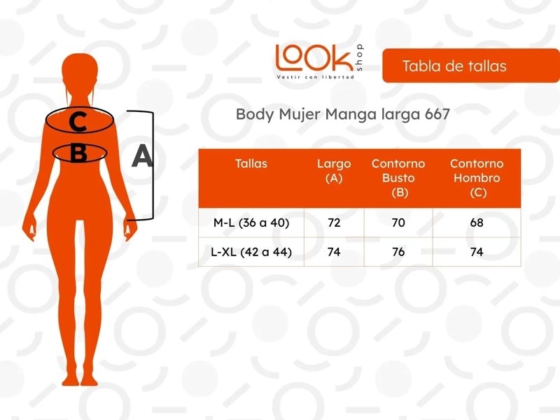 BODY MUJER MANGA LARGA AJUSTABLE MODELADOR. ACANALADO 667 - 5