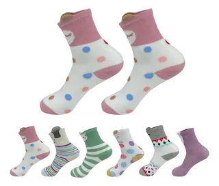 PACK 6 PARES, CALCETINES NIÑOS/NIÑAS ALGODON, DISEÑOS 298 - 1