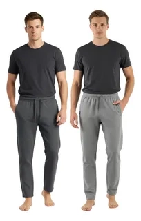 PACK 2 JOGGER PANTALON BUZO HOMBRE ALGODON VERANO. SIN POLAR 901 - 1
