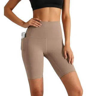 CALZA CORTA MUJER, SHORT DEPORTIVO TIRO ALTO, BOLSILLOS 0358 - 1