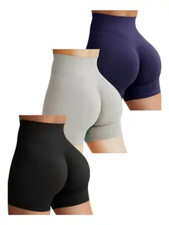 PACK 3 SHORT ALGODON CORTO. TIPO CALZA, MUJER. GYM. COLEGIO 485 - 1