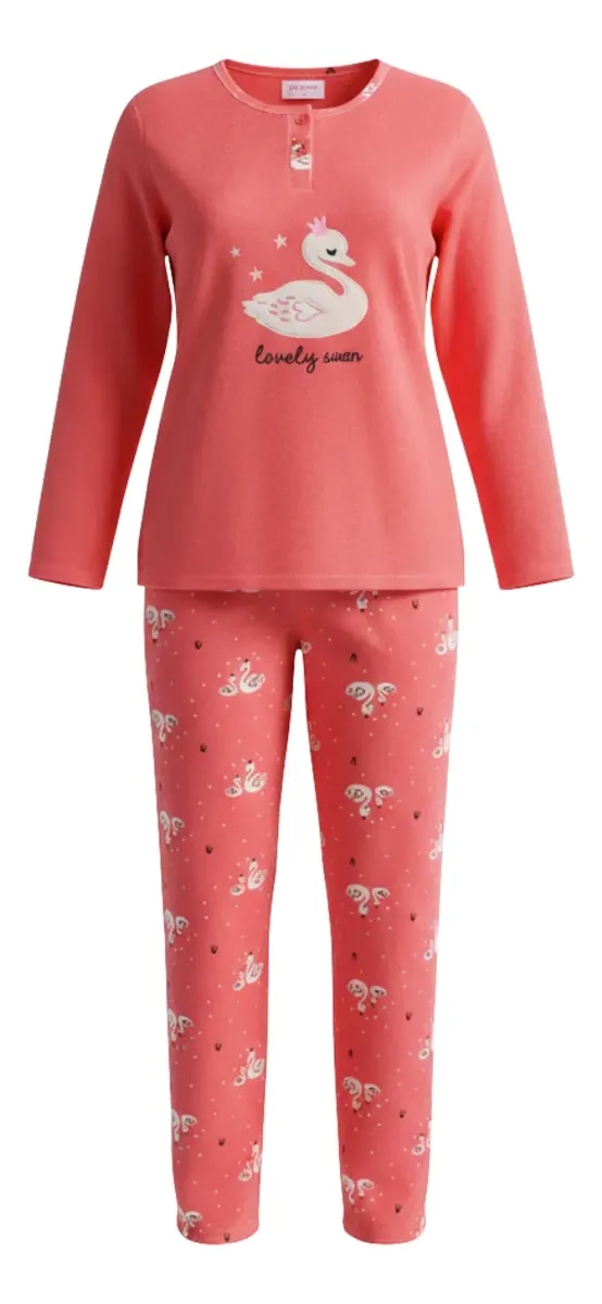 PIJAMA MUJER MICROPOLAR. FLAMENGO. DOS BOTONES 495 - 5