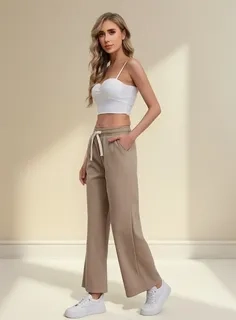 PANTALON MUJER RECTO TIRO ALTO. WIDE. COLORES 115 - 2