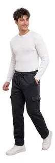 PANTALON BUZO RECTO CARGO HOMBRE INVIERNO. JOGGER JUVENIL. 7159 - 1