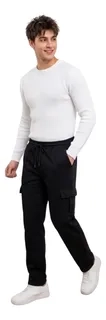 PANTALON BUZO RECTO CARGO HOMBRE INVIERNO. JOGGER JUVENIL. 7159 - 1