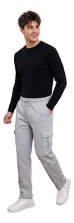 PANTALON BUZO RECTO CARGO HOMBRE INVIERNO. JOGGER JUVENIL. 7159 - 1