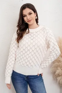 SWEATER MUJER TEJIDO PREMIUM, CUELLO REDONDO, LANA 7021 - 2