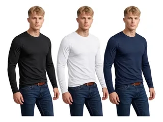 PACK 3 CAMISETA POLAR MANGA LARGA HOMBRE Y JUVENIL FORRO POLAR 006 - 1