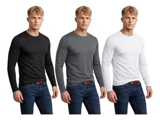PACK 3 CAMISETA POLAR MANGA LARGA HOMBRE Y JUVENIL FORRO POLAR 006 - 2