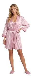 CONJUNTO MUJER BATA Y CAMISA DE DORMIR SEDA SATEN PREMIUM 188 - 3