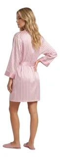 CONJUNTO MUJER BATA Y CAMISA DE DORMIR SEDA SATEN PREMIUM 188 - 4