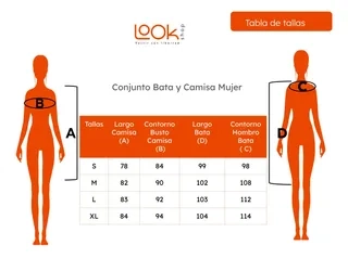 CONJUNTO MUJER BATA Y CAMISA DE DORMIR SEDA SATEN PREMIUM 188 - 7