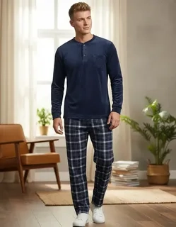 PIJAMA HOMBRE MICROPOLAR INVIERNO TERMICO 2 PIEZAS 5385 - 1