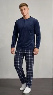 PIJAMA HOMBRE MICROPOLAR INVIERNO TERMICO 2 PIEZAS 5385 - 2