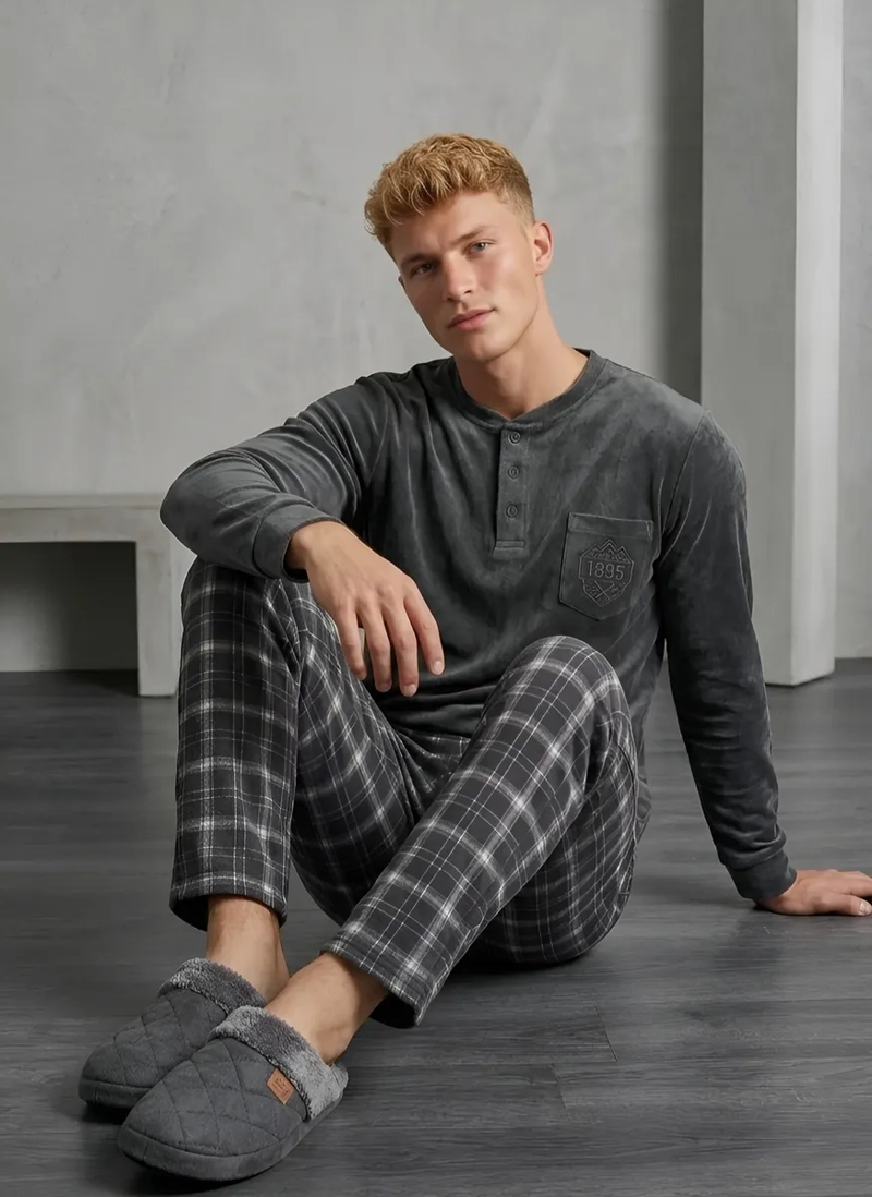 PIJAMA HOMBRE MICROPOLAR INVIERNO TERMICO 2 PIEZAS 5385 - 3
