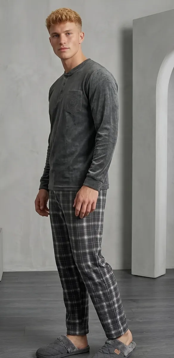 PIJAMA HOMBRE MICROPOLAR INVIERNO TERMICO 2 PIEZAS 5385 - 4