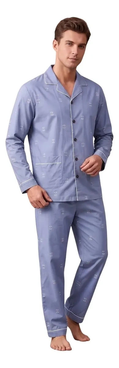 PIJAMA HOMBRE TALLAS GRANDES ALGODON PREMIUM. REGALO A PAPA 612 - 2