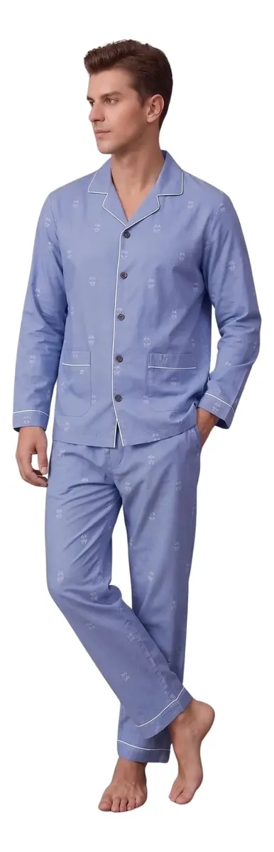 PIJAMA HOMBRE TALLAS GRANDES ALGODON PREMIUM. REGALO A PAPA 612 - 4