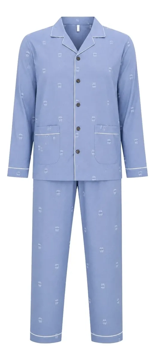 PIJAMA HOMBRE TALLAS GRANDES ALGODON PREMIUM. REGALO A PAPA 612 - 6