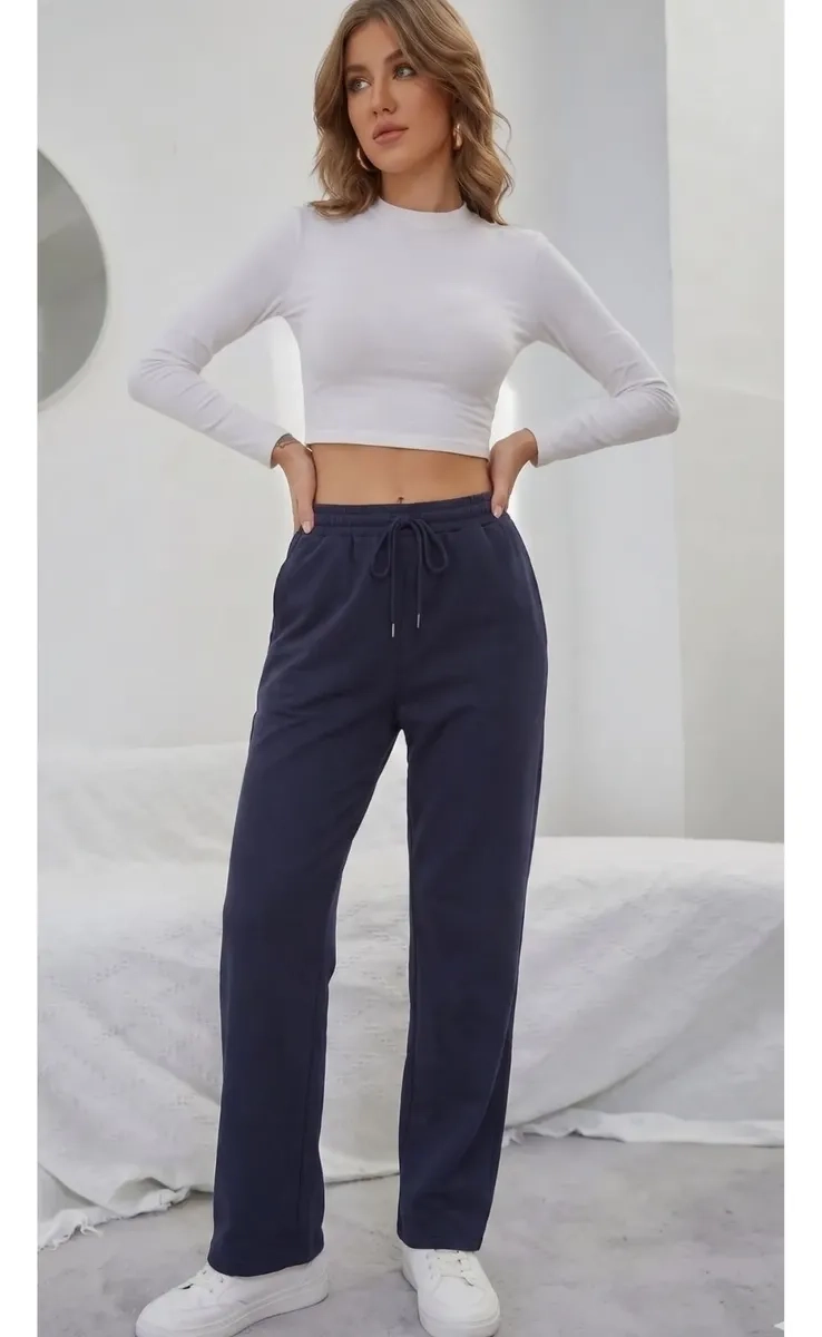 PANTALON RECTO. JOGGER BUZO MUJER ALGODON FORRO POLAR 138 - 4