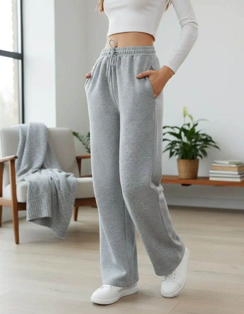 PANTALON JOGGER MUJER RECTO FORRO INTERIOR CORDERITO. GRUESO 8675 - 1