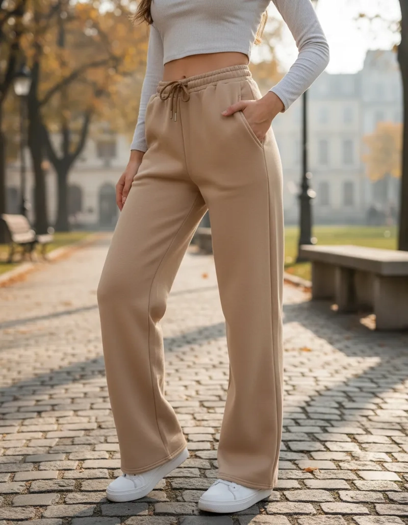 PANTALON JOGGER MUJER RECTO FORRO INTERIOR CORDERITO. GRUESO 8675 - 1