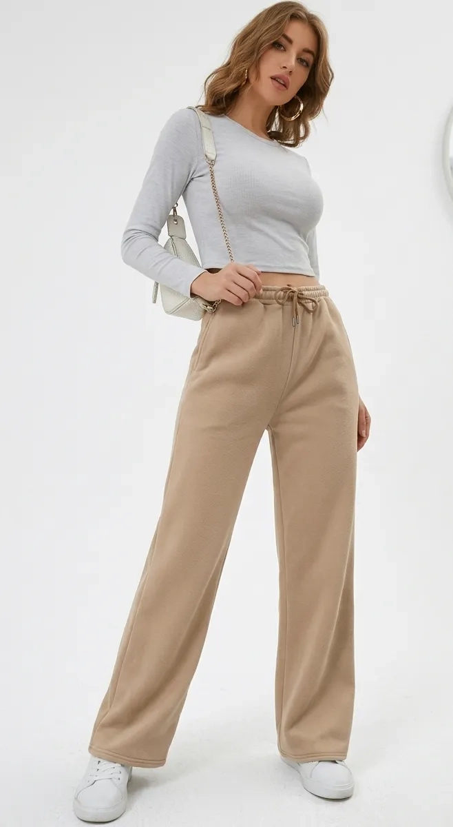 PANTALON JOGGER MUJER RECTO FORRO INTERIOR CORDERITO. GRUESO 8675 - 4
