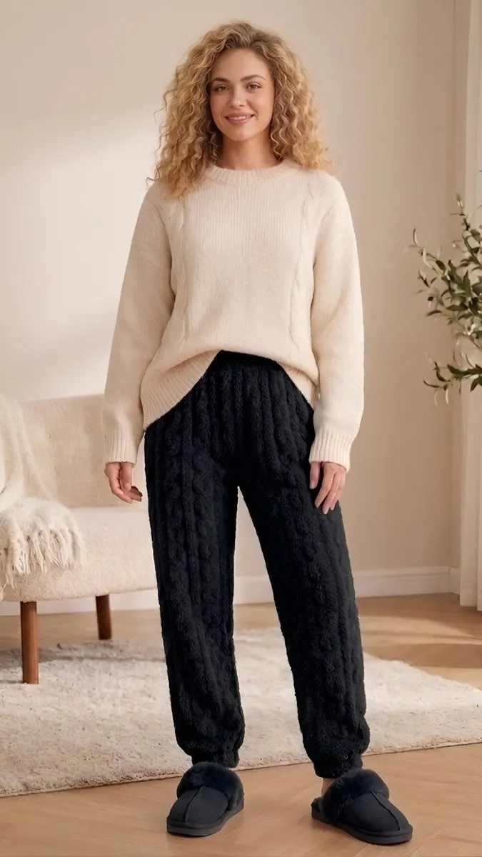 PIJAMA PANTALON DE DORMIR POLAR INVIERNO MUJER, HOMBRE 1085 - 2