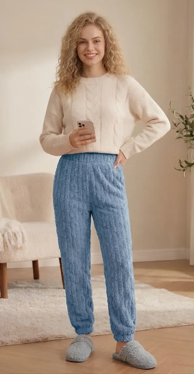PIJAMA PANTALON DE DORMIR POLAR INVIERNO MUJER, HOMBRE 1085 - 2