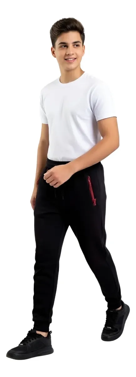 PANTALON JOGGER JUVENIL, NIÑO. FORRO PIEL, TERMICO INVIERNO 0791 - 3