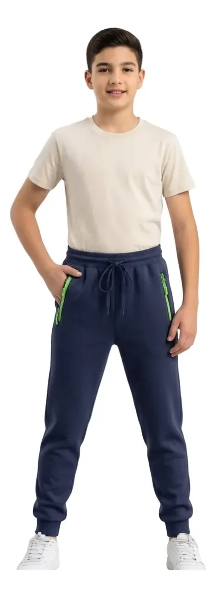 PACK 3 PANTALON JOGGER JUVENIL, NIÑO. FORRO PIEL, TERMICO 0791 - 2