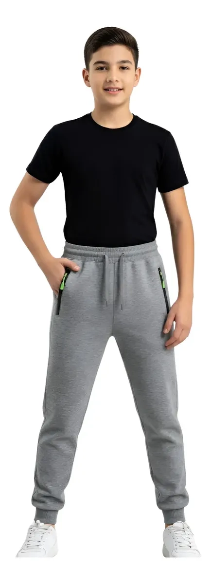PACK 3 PANTALON JOGGER JUVENIL, NIÑO. FORRO PIEL, TERMICO 0791 - 3